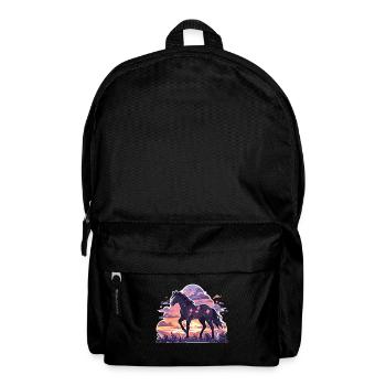 Pferd Pferde Ross Gaul Reiten Pferdekopf Reiter - Rucksack - Schwarz - Vorne
