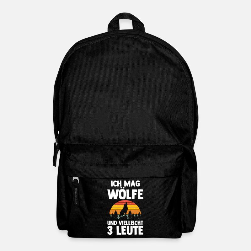 Tier Waldtier Wolf - Rucksack - Schwarz