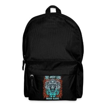 Löwen Spruch, mythologischer Löwe, Löwenkopf - Rucksack - Schwarz - Vorne