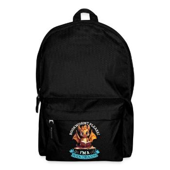 Bookworm: "Bookworm? Please! I'm A Book Dragon" - Backpack - black - Front