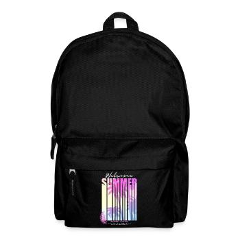 Summer Saying, Palm Trees, California, Monterey Beach - Backpack - black - Front