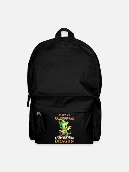 "Always Be Yourself" - Bücher lesen Grüner Drachen - Rucksack - Schwarz