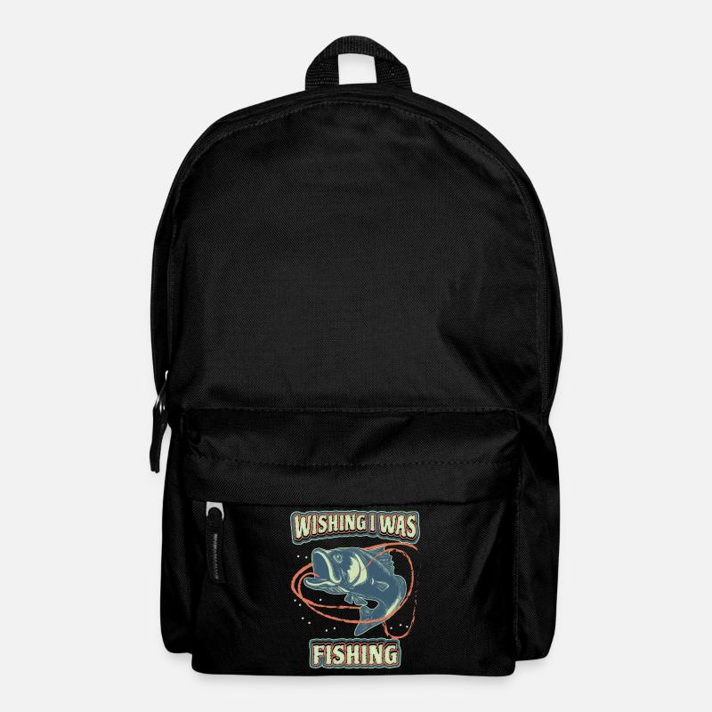 Fischen, Angeln am Fluss, lustiger Spruch - Rucksack - Schwarz