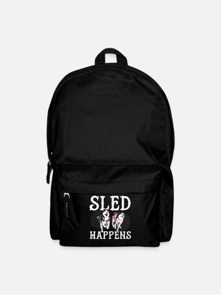 Lustige Mushing Hundeschlittenfahrt Musher - Rucksack - Schwarz