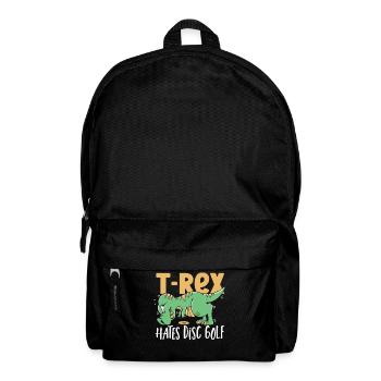 T-Rex hasst Disc Golf T Rex Dinosaurier - Rucksack - Schwarz - Vorne
