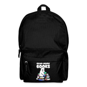 Eisbär liebt Literatur und sitzt auf Bücher - Rucksack - Schwarz - Vorne