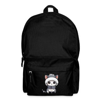 Cat Winter Comic Cute - Backpack - black - Front