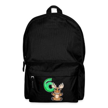 6th Birthday 6 Year Old with Animal Motif - Six - Backpack - black - Front