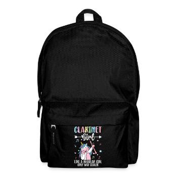 Klarinettenspielerin - Rucksack - Schwarz - Vorne