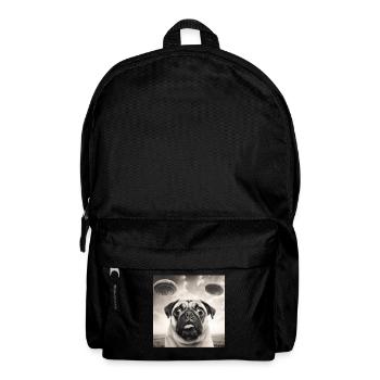 Selfie Mops Ufo Hund Lustige Alien Ufo - Rucksack - Schwarz - Vorne