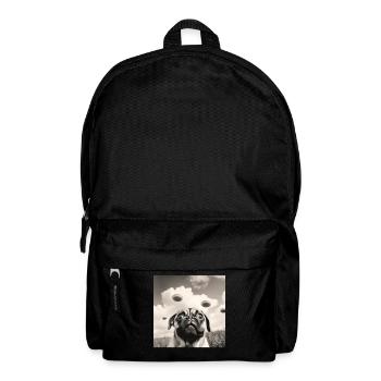 Selfie Mops Ufo Hund Lustige Alien Ufo - Rucksack - Schwarz - Vorne