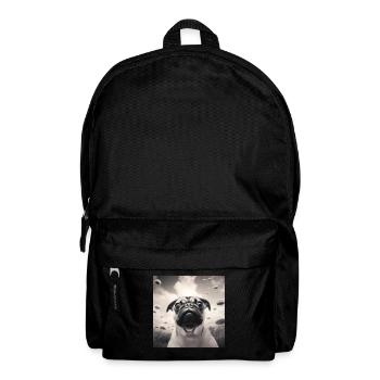 Selfie Mops Ufo Hund Lustige Alien Ufo - Rucksack - Schwarz - Vorne