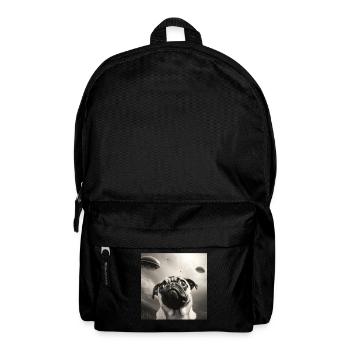 Selfie Mops Ufo Hund Lustige Alien Ufo - Rucksack - Schwarz - Vorne