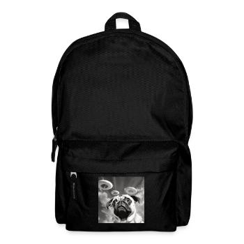 Selfie Mops Ufo Hund Lustige Alien Ufo - Rucksack - Schwarz - Vorne