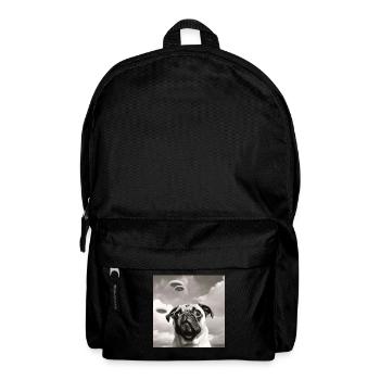 Selfie Mops Ufo Hund Lustige Alien Ufo - Rucksack - Schwarz - Vorne