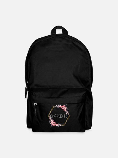 Charlotte Mädchen Name Baby Geschenk - Rucksack - Schwarz