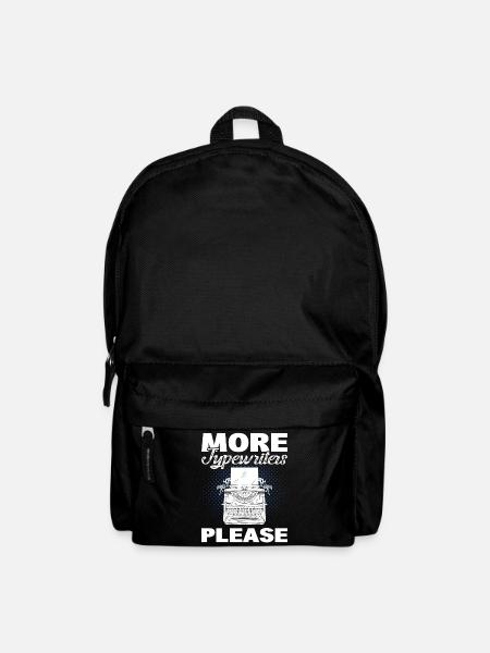 Mehr Schreibmaschinen Bitte Schreibmaschine Autor - Rucksack - Schwarz