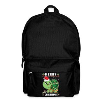 Joyeux Noël Père Noël Tortue Laid Noël - Sac à dos - noir - Devant