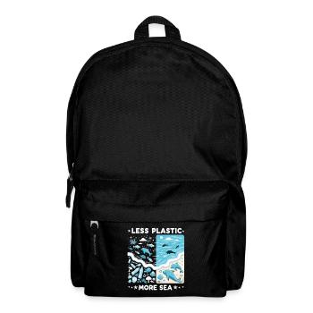 Less Plastic More Sea Umwelt Umweltschützer - Rucksack - Schwarz - Vorne