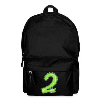 2 - Zahl - Nummer Zwei - 2 grün - Rucksack - Schwarz - Vorne