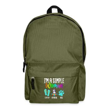 Female kayaker paddling - Backpack - olive green - Front