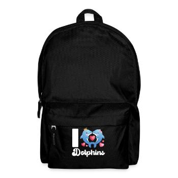 Dolphin Heart I Love Dolphins - Rucksack - Schwarz - Vorne