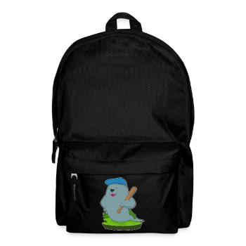 Seehund Baseball Baseballschläger - Rucksack - Schwarz - Vorne