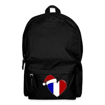 Drapeau de la France Coeur de Noël - Sac à dos - noir - Devant