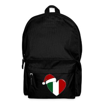 Drapeau Italie coeur de Noël - Sac à dos - noir - Devant