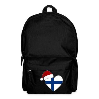 Coeur de Noël drapeau Finlande - Sac à dos - noir - Devant