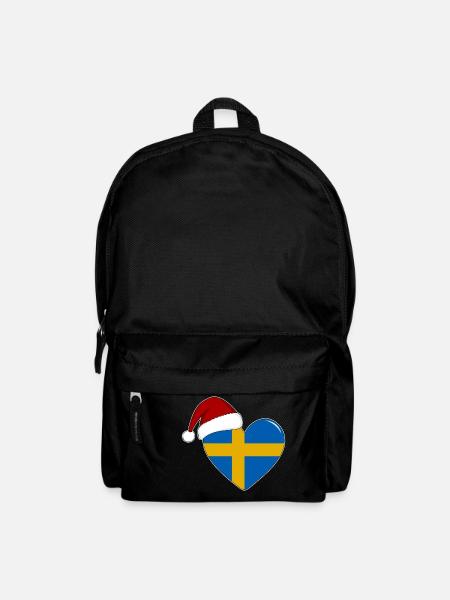 Schweden Flagge Weihnachten Herz - Rucksack - Schwarz