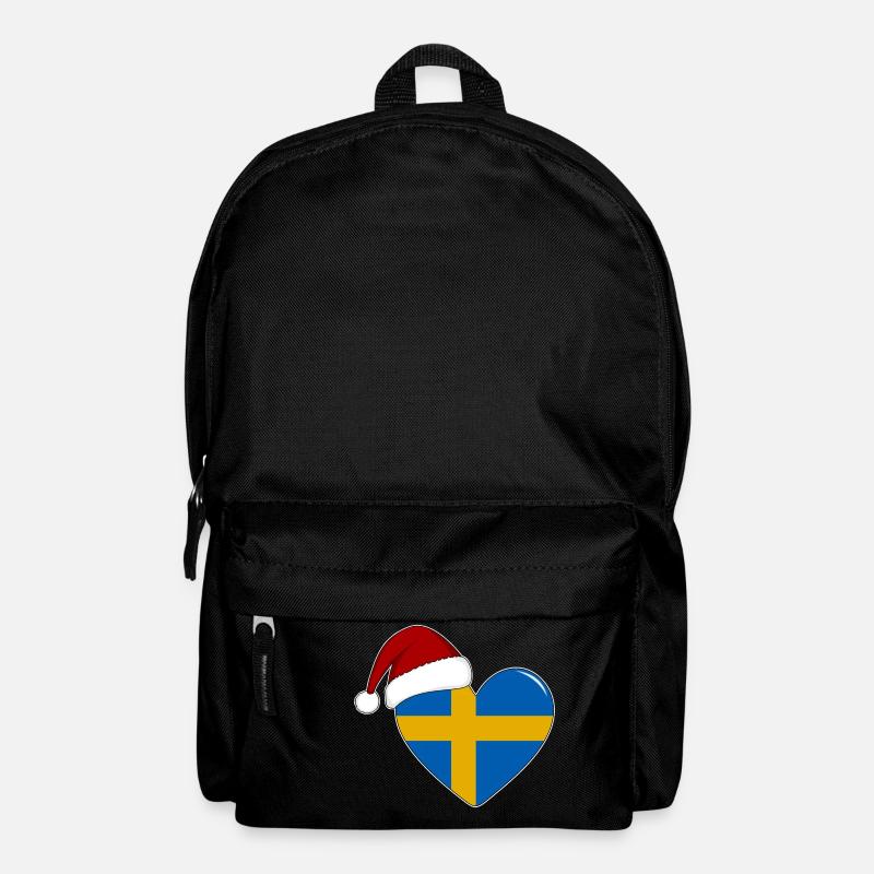 Schweden Flagge Weihnachten Herz - Rucksack - Schwarz