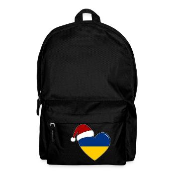 Ukraine Flag Christmas Heart - Backpack - black - Front