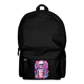 Gothic Bubble Tea Skeleton Halloween Aesthetic - Backpack - black - Front