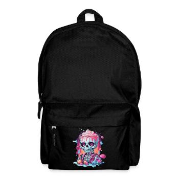 Gothic Pastel Schädel mit Süßigkeiten Design - Rucksack - Schwarz - Vorne