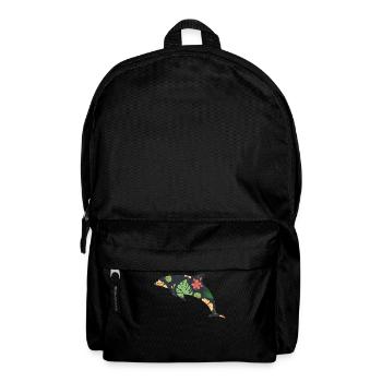 Dolphin Tropical Flower Floral - Backpack - black - Front