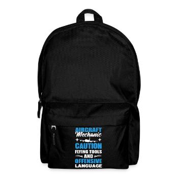 Aircraft Mechanic Caution Flying Tools And - Backpack - black - Front