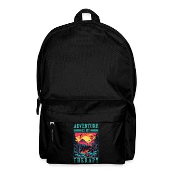 Adventure is my Therapy Mountains Camping - Backpack - black - Front
