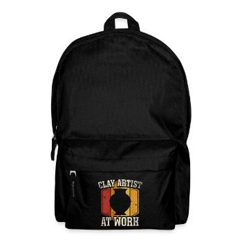 Ceramic Pottery Sculpture - Backpack - black - Front
