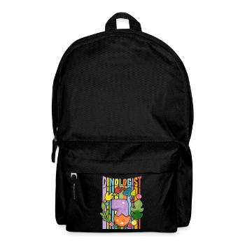 Dinosaure kawaii, arc en ciel, bébé Dino dans l’œuf - Sac à dos - noir - Devant