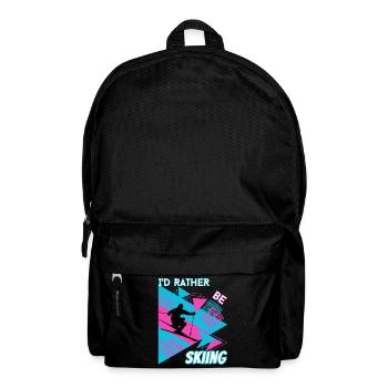 I'd Rather Ski - Ski Wintersportler Skifahrer - Rucksack - Schwarz - Vorne
