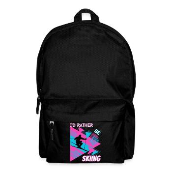I'd Rather Ski - Ski Wintersportler Skifahrer - Rucksack - Schwarz - Vorne