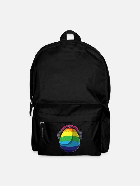 Osterei Ostern Regenbogen Musik - Rucksack - Schwarz