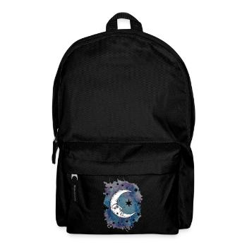 Mond Sterne Wasserfarben Aquarell Weltraum - Rucksack - Schwarz - Vorne