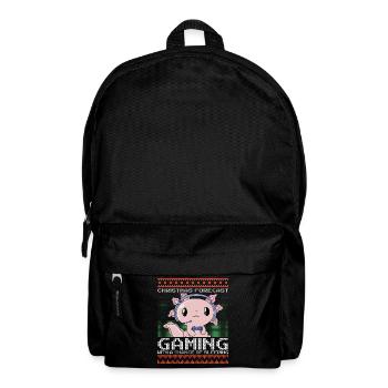 Funny Christmas Forecast Gaming Axolotl Ugly Xmas - Backpack - black - Front