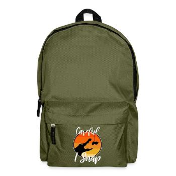 Careful i snap alligator - Rucksack - Olivgrün - Vorne
