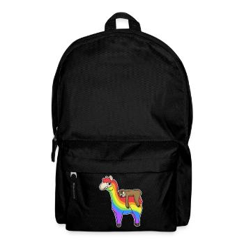 Alpaca Sloth Rainbow Christmas - Backpack - black - Front