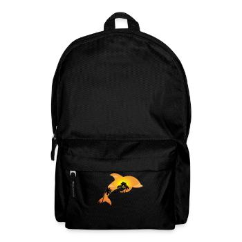 Dolphin Palm Tree Sunset - Backpack - black - Front