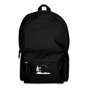 Sternschnuppe mit Mond am Himmel - Rucksack - Schwarz - Vorne