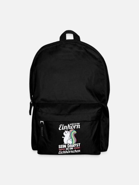 Einhorn Eichhörnchen - Rucksack - Schwarz